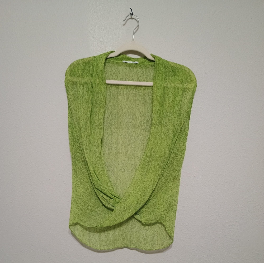 Tahari Woman Green Blouse